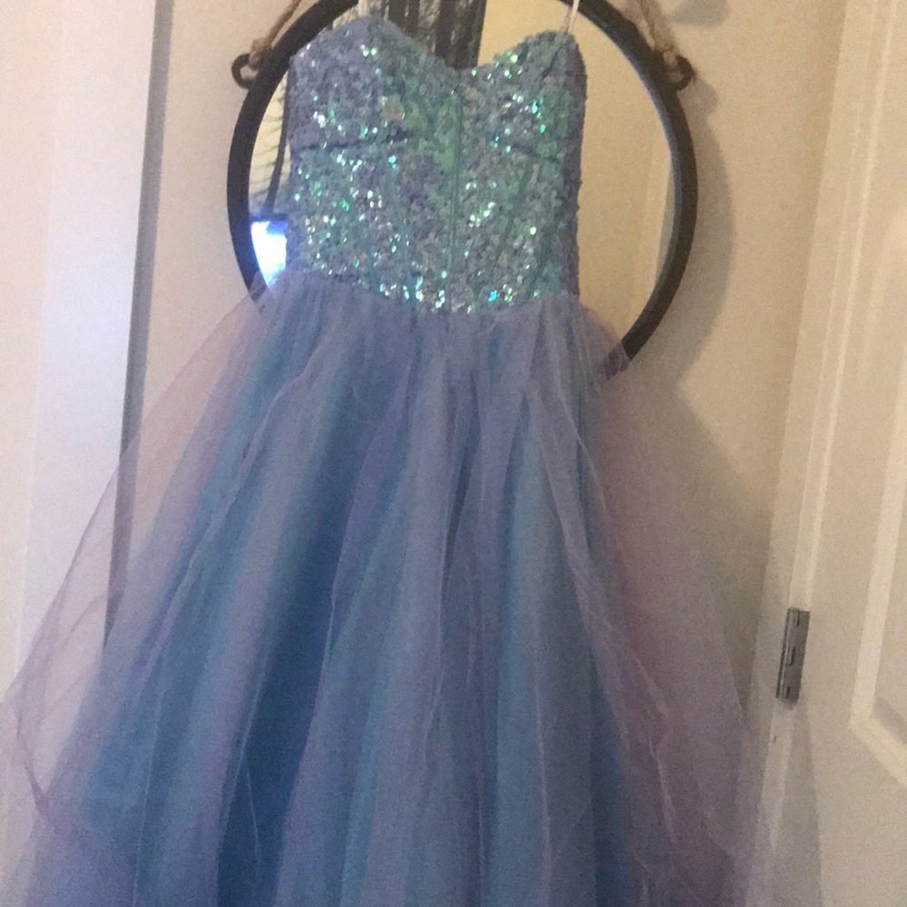 Floor length poofy ballgown